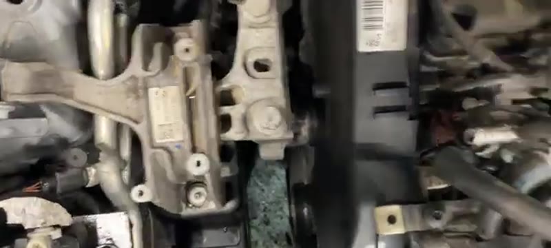 The Audi A3 engine mount exposed and ready for removal