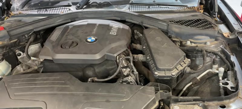 BMW 1 Series 116d engine bay reassembled and ready to start and test