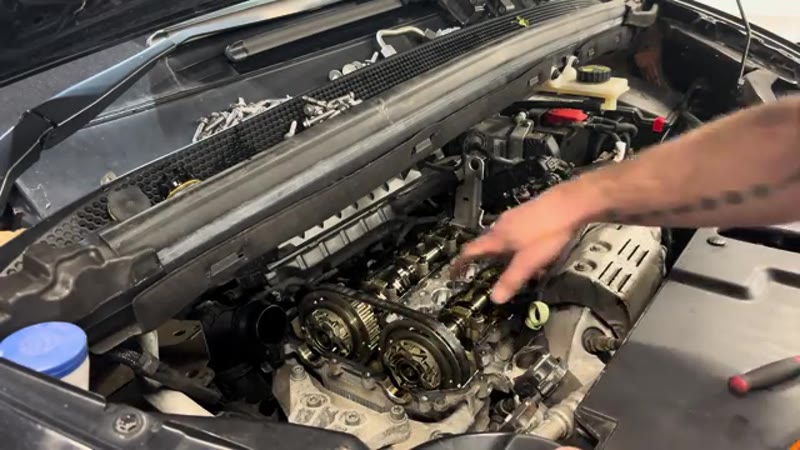 Verifying the timing marks on the cam gears before rebuilding the top end