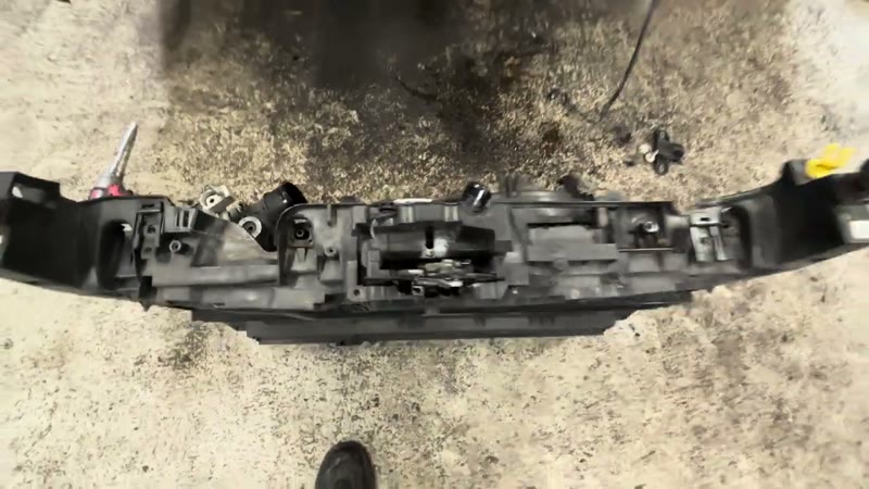 Complete Ford Puma radiator pack removed from the car and laid on the workshop floor