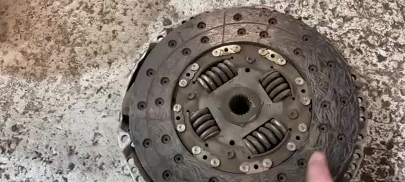 Worn clutch friction plate removed from the Transit Custom for inspection