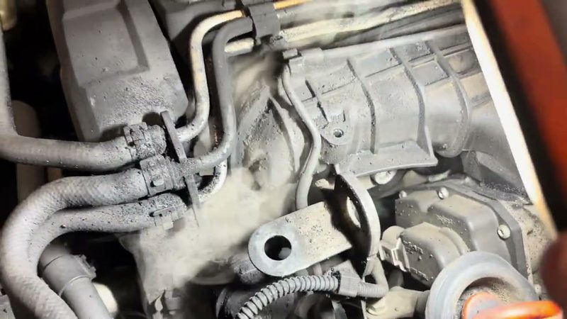 Smoke pinpointing the swirl flap joint on the Audi A3 inlet manifold