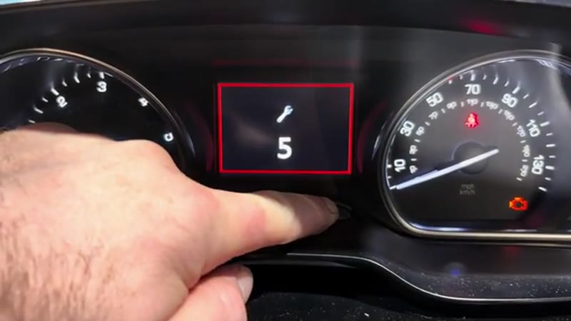 Service reset countdown showing on the dash while the button is held in