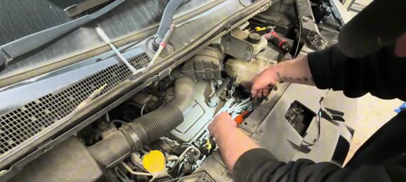 Refitting the glow plug electrical connectors with long-nose pliers