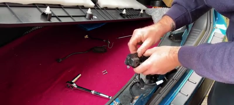 Fitting the new boot switch and wiring loom assembly to the Suzuki Vitara