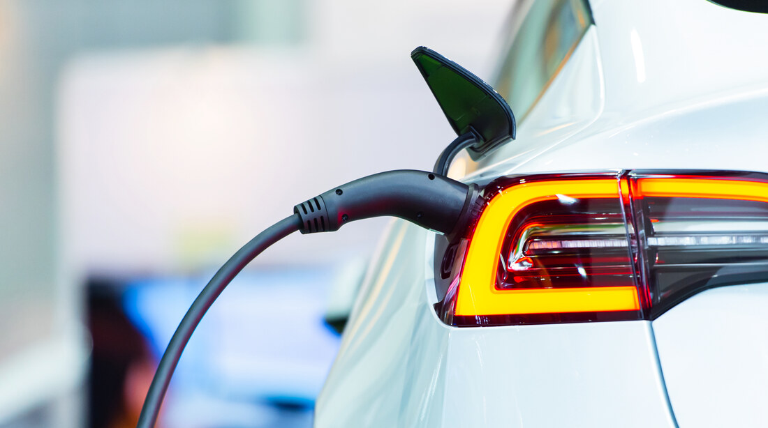 Electric car charging with the cable plugged in
